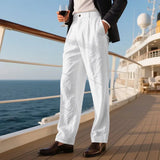 BONSIR  -  New American Style Business Men Suit Pants Light Luxury Leisure Linen Straight Pants Urban Fashion High Quality Loose Trousers