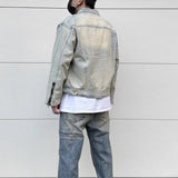 Bonsir Y2k Streetwear Washed Biker Jeans jackets for Men and Women Zipper Pocket Ropa Hombre Windbreaker Denim Coat Oversized