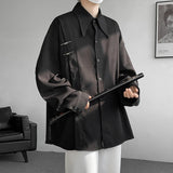 Bonsir Spring Summer High Quality Solid Long Sleeve Shirts Man 2024 Casual Oversize Blouse Male Fashion Simple Clothing Plus Size 5XL-M