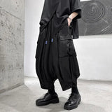Bonsir Mens Casual Large Pocket Dark Style Overalls Genderless New Trendy Sports Loose Large Size Simple Streetwear Unisex