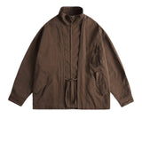 BONSIR  -  Vintage Splicing Jackets Taoist Robe Mens Streetwear Harajuku Casual Coats Men Oversized Autumn New Fake Two Pieces Loose Jacket