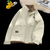 BONSIR  -  Men's Casual Jacket Autumn Winter, Lightweight Warm Windbreaker, Stand Collar Zipper Coat, Outdoor Streetwear, Plus Size