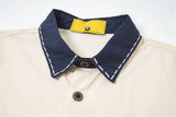 BONSIR  -  Summer Mens Splicing Short Sleeve Shirts Hip Hop Stars Embroidered Patch Blouses Harajuku Streetwear Casual Fashion Loose Shirts