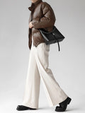 BONSIR  -  Maillard brown scimitar pants for men in summer loose slim and high drooping high floor slim trousers