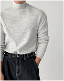 BONSIR  -  autumn and winter men's cashmere blended high-end half-high collar stretch-knit base pullover sweater
