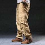 Bonsir Casual Cotton Multi-Pocket Military Cargo Pants Men Combat Army Work Wear-Resistant Overalls Trousers Plus Size Straight
