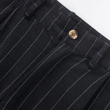 BONSIR  -  New American Style Business Striped Men Suit Pants Light Luxury Leisure Linen Straight Pants Urban Fashion High Quality Trousers