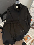 BONSIR  -  Summer American Outdoor Sports Sle Loose Casual Breathable Qui Dry Sun Protection Two Piece Set for Men And Women