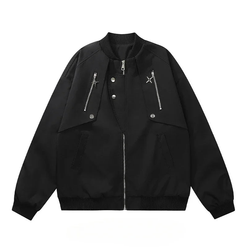 Bonsir Grunge 90s Streetwear American street baseball jacket men's autumn new workwear jacket