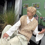 BONSIR  -  Autumn and winter American retro niche vest lazy men and women sleeveless loose knitted versatile sweater cardigan vest