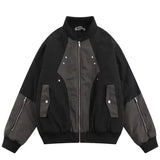 BONSIR  -  American fashion brand splicing baseball uniform cotton jacket spring and autumn loose cotton functional couple jacket