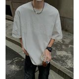 BONSIR  -  Hip Hop Letter Foaming Printing T Shirt Men Harajuku Streetwear Mens Y2k Oversized T Shirts Korean Fashion Short Sleeve Tops Tee