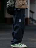 BONSIR  -  Japanese Retro Multi-ket Workwear Long Pants Loose Straight Harlan Umbrella Soldier Pants Men Women Casual Faion
