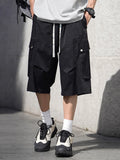 BONSIR  -  Men's Casual Elastic Waist Shorts Fashion Loose Vacation Thin Sweatpants Korean Wide Loose Short Pants Male Streetwear
