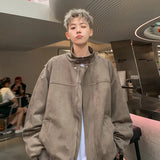Bonsir Suede jacket men's spring and autumn new design sense top American trendy brand loose casual jacket military jackets