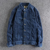BONSIR  -  Corduroy Jacket for Men Retro Trendy Casual Versatile Slim Fit Stand Up Collar Fashionable Outerwear
