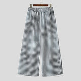 BONSIR  -  Men Striped Pants Elastic Waist Loose Joggers Wide Leg Trousers Men Streetwear 2025 Oversize Fashion Casual Long Pants
