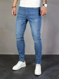 BONSIR  -  Men'S Casual Skinny Fit Jeans, Men'S Versatile Street Style Denim Pants For All Seasons