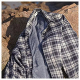 BONSIR  -  American retro plaid shirt men's autumn and winter thickened and fleece warm, trendy loose and casual long-sleeved shirt jacket