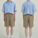 BONSIR  -  Summer Suit Shorts Men Fashion Society Mens Black Dress Shorts Korean Business Casual Shorts Mens Office Formal Shorts M-2XL
