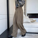 BONSIR  -  New Fashion Autumn Men's Korean Style Loose Wide Leg Trousers Solid Color Casual High Quality Pants Male Trendy Streetwear Men