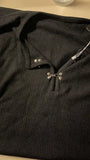 Bonsir Mens Metal Buckle Design T-Shirt Streetwear Fashion Casual Breathable All-Match Personality Tops Men'S Clothing Summer New
