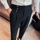 BONSIR  -  Men's Summer Trousers Men's Business Formal Pants Slimming and Mature Style Casual Suit Pants