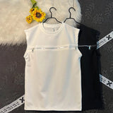 Bonsir  Men Vest Zipper Breathable Casual Tank Top Spring/Summer Streetwear Fashion Youth Campus Sleeveless Tops Men'S Clothing 2025 New