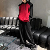Bonsir Mens Hoodies Contrast Color Stitching Shoulder Pad Sweatshirt Autumn Streetwear Fashion Campus Long Sleeve Tops Men'S Clothing