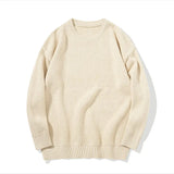 BONSIR  -  New Trendy Solid-color Simple and Loose Sweater for Young Men, Casual and Versatile, Thickened Pullover Knitted Sweater S-2XL