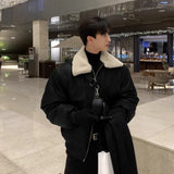 Bonsir Winter Jacket Men Warm Fashion Casual Thickened Leather Jacket Men Streetwear Korean Loose Short Coat Mens Thick Leather Coat