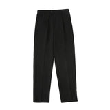 Bonsir Waffle Casual Suit Pant Spring Men Elastic Waist Formal Classic Pants Green Black White Office Social Slim Trousers Homme