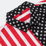BONSIR  -  Spring Summer Men's Beach Shirts Fashion Men Shorts Sleeve Breathable Hawaii Tops Shirts Men USA Flag Stripe Shirt Clothing