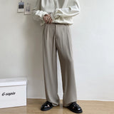BONSIR  -  Black White Suit Pants Men Fashion Social Mens Dress Pants Korean Loose Straight Casual Pants Mens Office Formal Trousers M-2XL