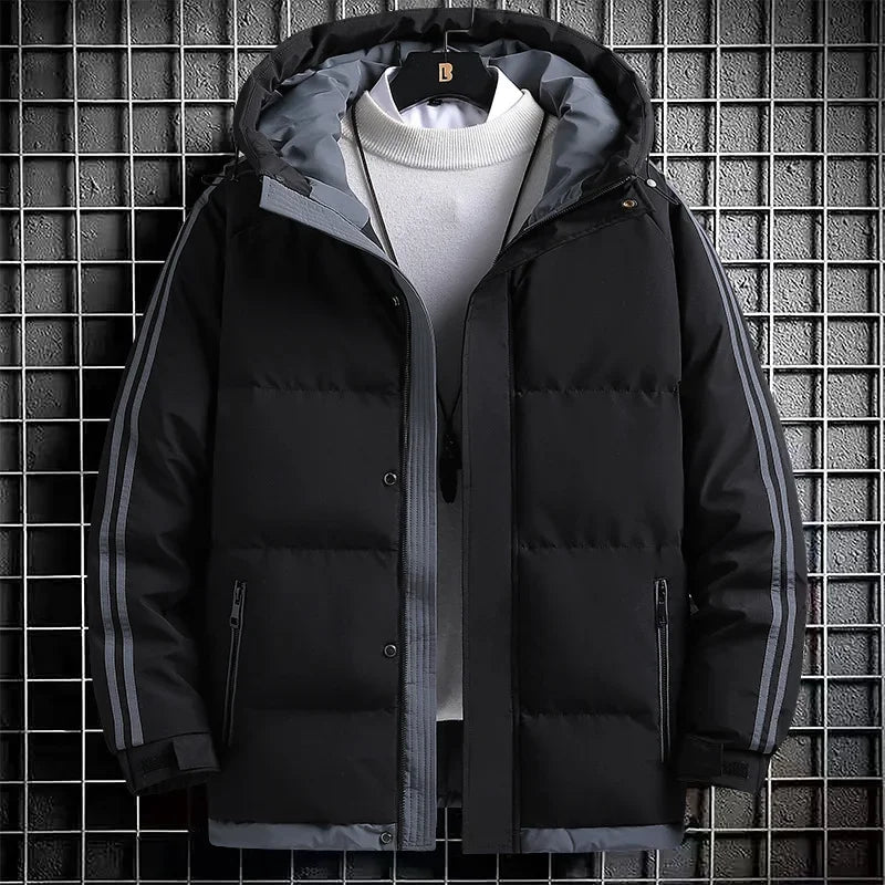 Bonsir Down Cotton Jacket Men's Autumn Winter Men's Thick Warm Hooded Jacket