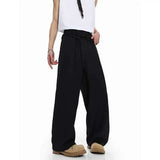 BONSIR  -  Khaki Black Suit Pants Men Fashion Society Mens Dress Pants Korean Loose Wide Leg Pants Mens Office Formal Trousers S-2XL