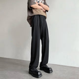 BONSIR  -  Summer Casual pants Men Fashion Oversized Wide Leg Pants Men Korean Loose Straight Ice Silk Pants Mens Suit Pants Trousers M-3XL