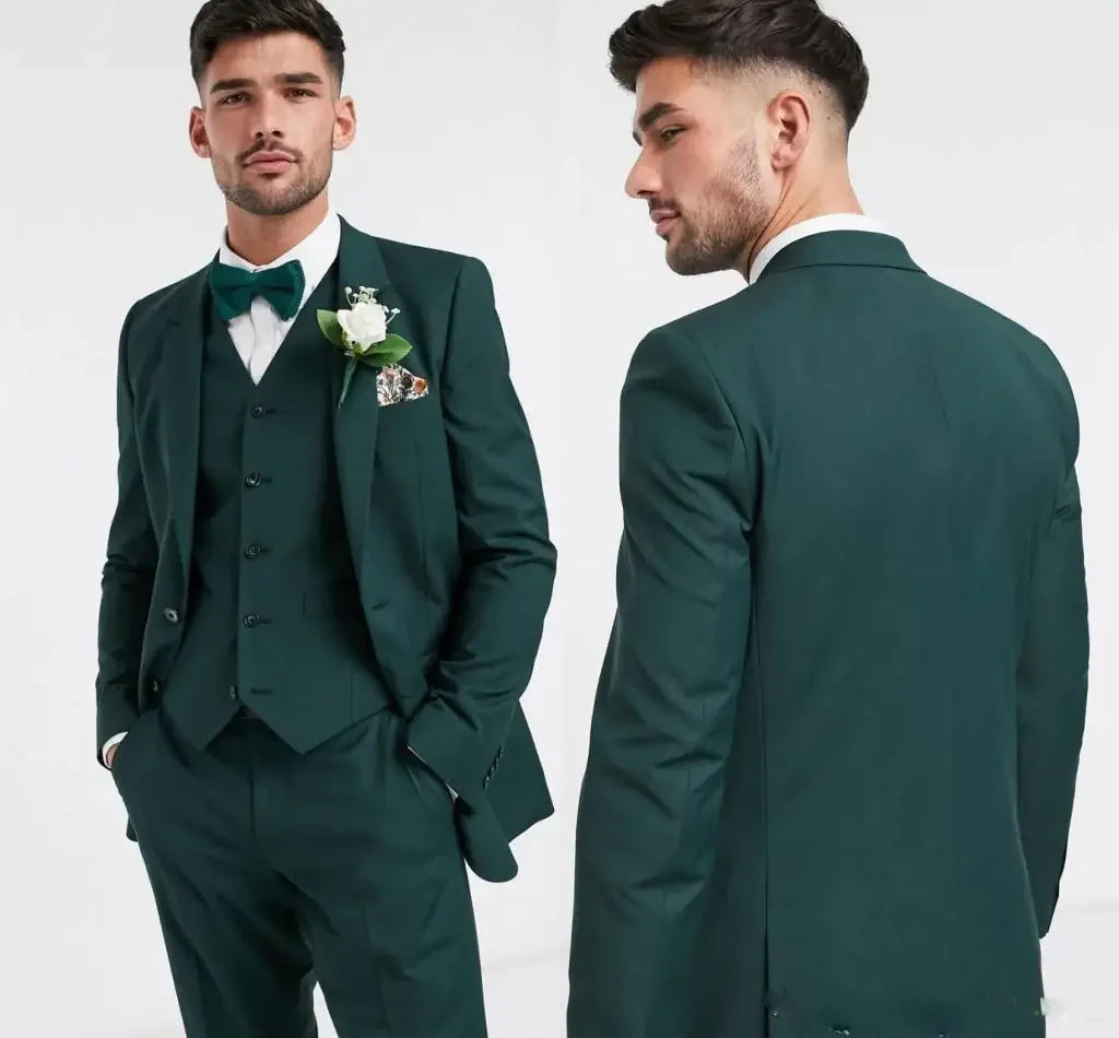 Bonsir Man Suits 2024 for Wedding Groom Tuxedos Slim Fit (Jacket + Vest + Pants) 3 Piece Fashion Blazer for Men Custom Groom Tuxedo