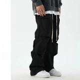 Bonsir Wrinkled work pants men's American retro high street Vibe fashion casual pants ins trend