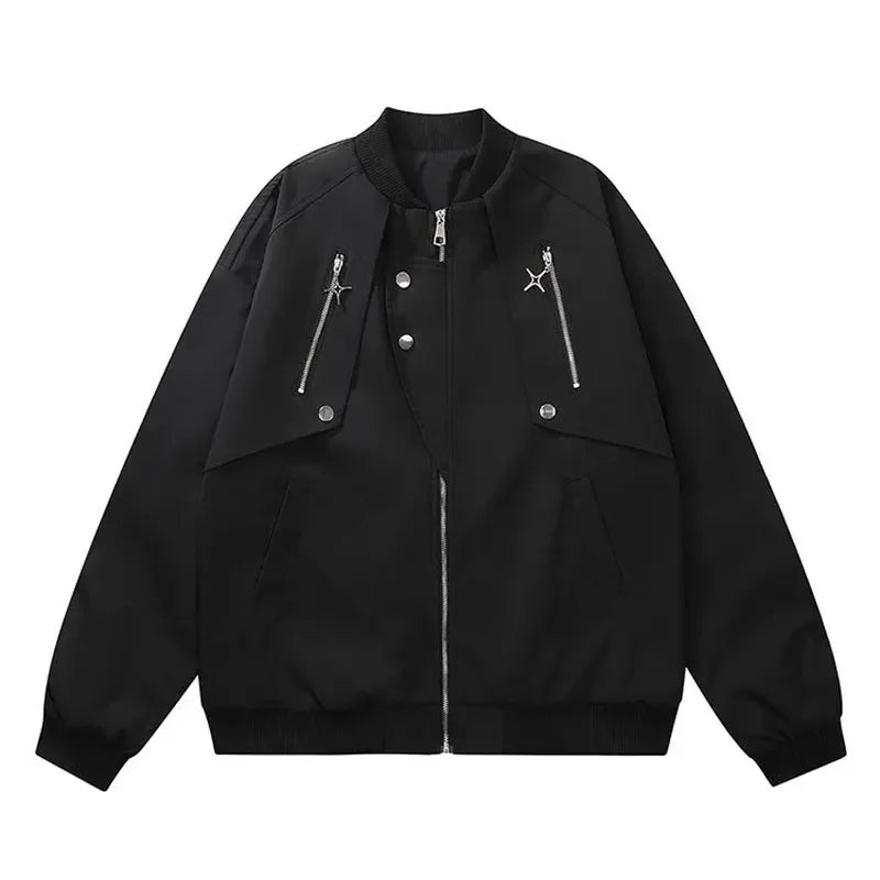 Bonsir Grunge 90s Streetwear American street baseball jacket men's autumn new workwear jacket