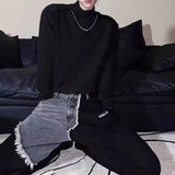 Bonsir Mens T-Shirt Textured Casual T-Shirt Spring Streetwear Fashion Campus Harajuku Old Money Men Long-Sleeve Top Men'S Clothing