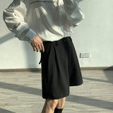Bonsir Summer Suit Shorts Men Fashion Social Mens Dress Shorts Korean Loose Business Casual Shorts Mens Grey Black Office Formal Shorts
