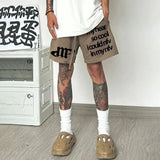 Bonsir Summer Sports Shorts Mens Summer Creative Letter Printing Street Style Design All-Match Drawstring Five-Point Casual Shorts