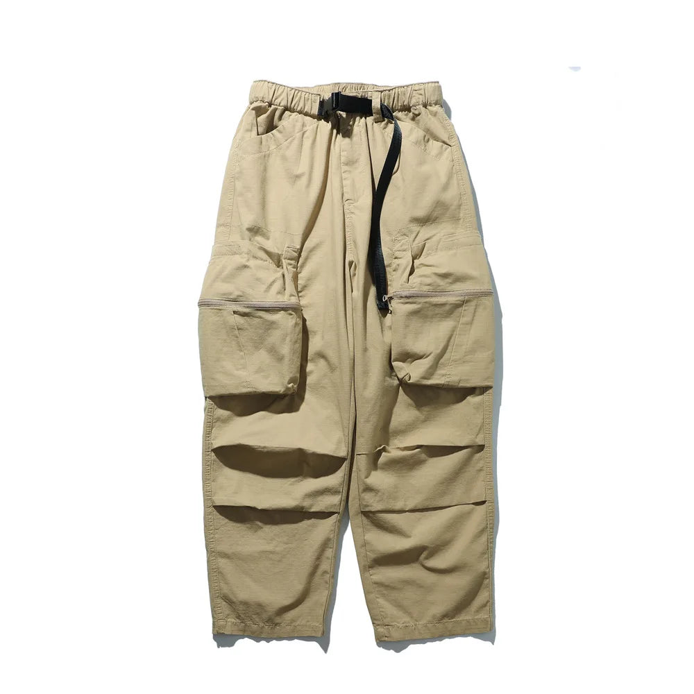 Bonsir Baggy Black Cargo Pants Men American Streetwear Oversize Khaki Cargo Trousers Male Pocket Loose Casual Hip Hop Workwear