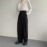BONSIR  -  Black Suit Pants Men Oversized Fashion Social Mens Dress Pants Korean Loose Straight Wide Leg Pants Mens Office Formal Trousers