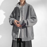 Bonsir Vintage Men's Winter Turtleneck Sweatercoat Buttons Cardigan Knitted Outerwear Fashion Oversize Clothes Casual Jumper Man