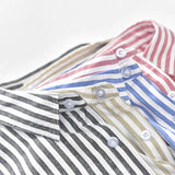 BONSIR  -  New Summer Men's Short Sleeve Shirt Fashion Thin Loose Half Sleeve Casual Youth Stripe Shirt Tops