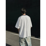 BONSIR  - Summer Short Sleeved T-shirt Men Oversized Fashion V-neck T Shirt Men Streetwear Korean Loose Pullover T Shirt Mens Top M-3XL