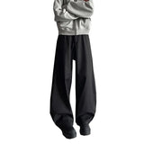 BONSIR  -  Grey Black Suit Pants Men Fashion Society Mens Dress Pants Korean Loose Casual Wide Leg Pants Mens Office Formal Trousers