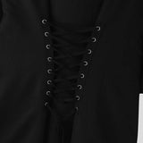 BONSIR  -  Men Shirt Solid Color Lapel Short Sleeve Lace Up Streetwear Men Clothing Summer 2025 Button Fashion Tops Camisas S-5XL
